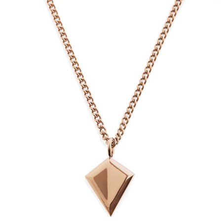 Iconic |Collier en acier inoxydable couleur or rose avec pendentif en forme de pointe de flèche pour hommes - Chaînes en acier