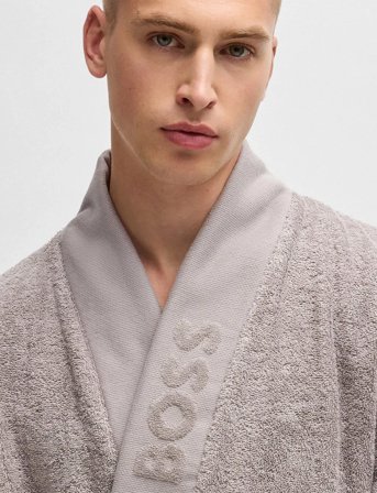 Boss Home Plain Bath Robe - Grey - L