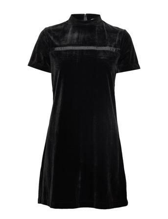 Velvet Mock Neck Dress Black Calvin Klein Jeans