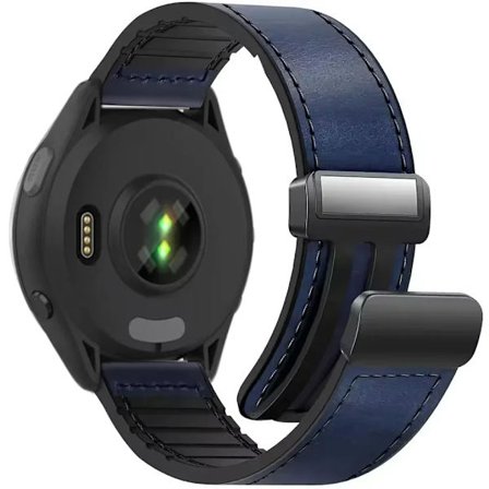22mm 20mm Läder+Silikon Armband kompatibelt Garmin Forerunner 970 55 165 265 965 Magnetiskt Andningsbart kompatibelt Garmin Vivoactive 6/5 Venu 3/2