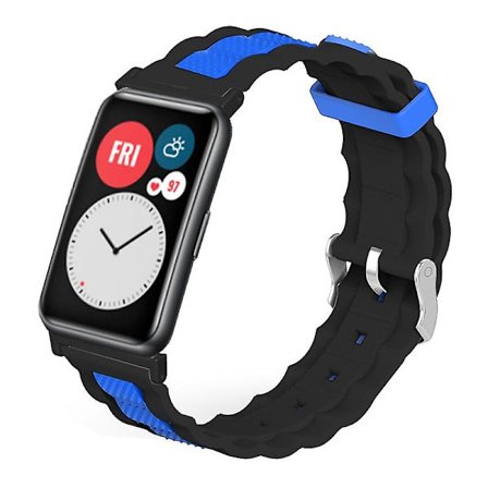 Kaksiväriset aaltoilevat silikonirannekkeet Huawei Watch Fit / Watch Fit Special Edition -älykelloille
