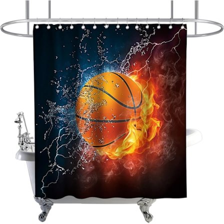 Koripallo Liekki Liekki Splash Musta ja Valkoinen Teema Kangas B