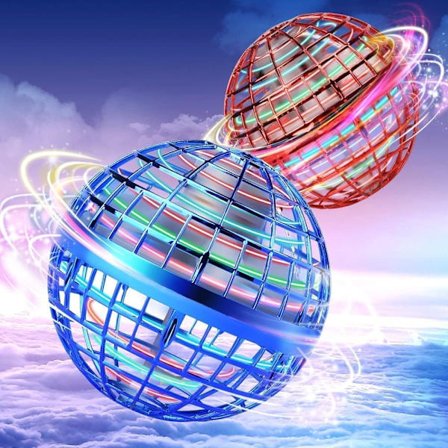 2 kpl Lentävä pallo -lelut – Käsiohjattava lentävä bumerangi RGB-valoilla, 360° pyöriminen, turvallinen sisä-/ulkolentolelu lapsille ja aikuisille