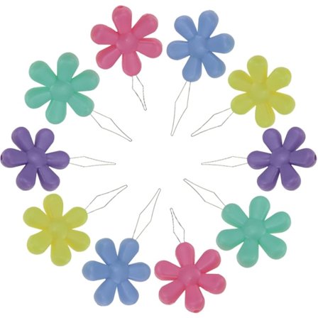100 stk Fargerike blomsternåltrådere sett for håndsøm korssting reparasjon klær, tilfeldige farger.