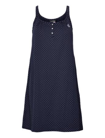 Lrl Double Strap Button Gown Nattkjole Marineblå Lauren Ralph Lauren Homewear*Betinget Tilbud