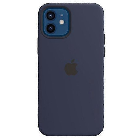 iPhone 12/12 Pro Cover med MagSafe - 1:1 Skala Silikone Cover, Induktions Popover, Slank, Stødsikkert Beskyttelses Cover Mørkeblå