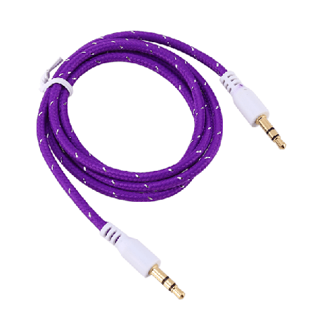 Aux-kabel hane till hane 3Ft 1M 3,5 mm plugg stereo ljudkabel sladd för iPod hörlurar MP3 lila