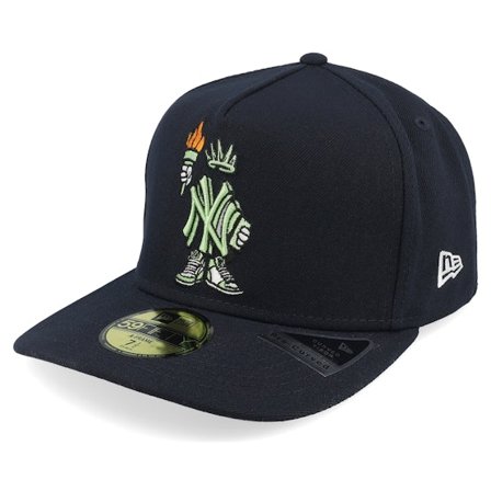 New Era - MLB Schwarz Fitted Cap - New York Yankees 59FIFTY Cartoon Black A-Frame Flexfit @ Hatstore