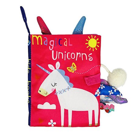 JUSCH Babybog, ,Stofbøger til babyer, Touch and Feel Crinkle Bog til babyer, Spædbørnsbøger Sensorisk Babybog,Tandfremstillingslegetøj til baby 6-12 