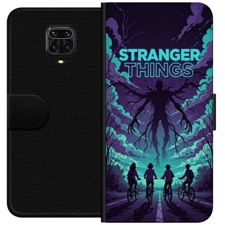 Kompatibel Tegnebogsetui til Xiaomi Xiaomi Redmi Note 9 Pro Stranger Things-inspireret fantasyillustration med mørkt monster, cyklende børn og drama