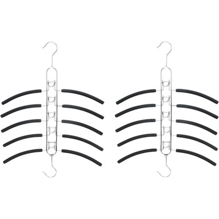 2-pack metallhängare 5 i 1 flerskikts klädhängare, multifunktionell