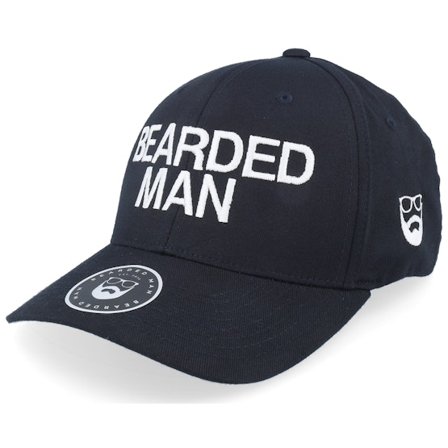 Bearded Man - Negro flexfit Gorra - Official Black Flexfit @ Hatstore