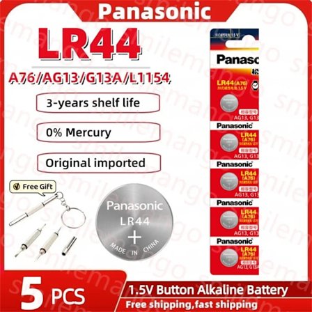 Panasonic 2-50PCS AG13 paristo A76 LR44 357 SR1154 SR44 LR 44 1,5 V alkaliparistot kellolaskimeen lelunappinappikenno