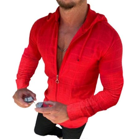 Tynd Sports Zip Up Hættetrøje Mænd Langærmet Hættetrøje Casual Slim Top