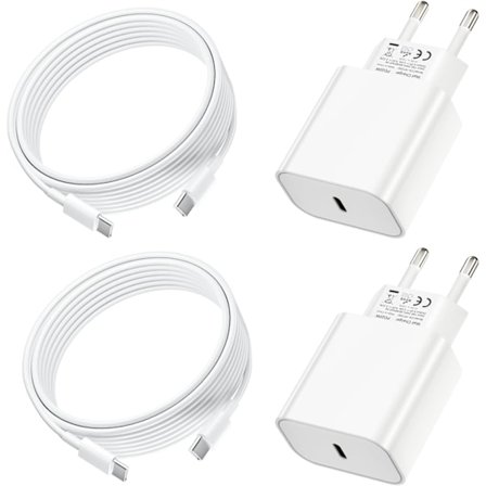 (2st) 2M Kabel + 20W iPhone 15 Pro / 15 Pro Max / 15 Plus / 16