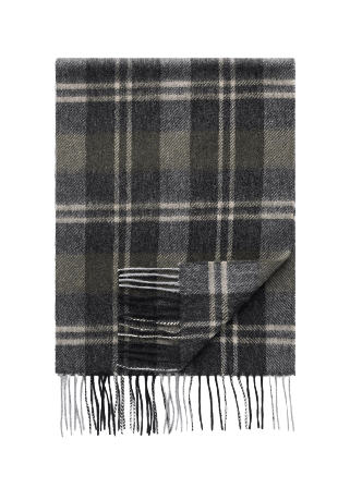 John Henric Wool Check Winter Scarf Halsdukar & scarves Herr Grön ONESIZE