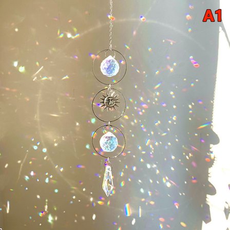 Vedhæng Have Suncatcher Vindklokker Rainbow Prism Crystal Cha