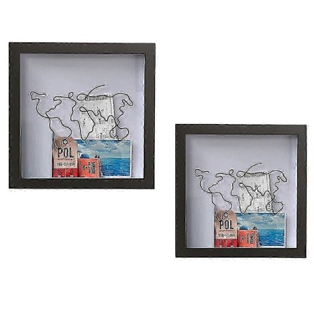 2 STK. Adventure Archive Box, Samleboks til minder, Billet Shadow Box, Opbevaringsboks til billetter, postkort, souvenirs