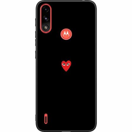 Motorola Moto E7i Power Svart Skal Heart