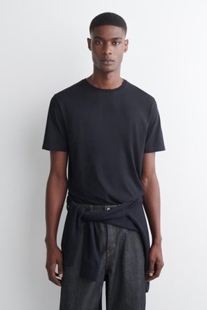 COS Men's Cotton Crew-Neck T-Shirt in Blue