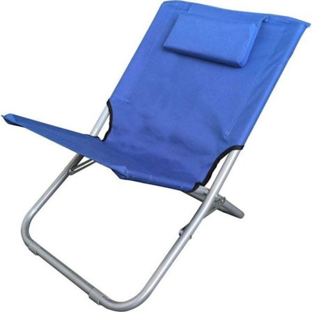 Solsäng - transat - solbädd Stämning FÄLTBADARMAD SOLSTOL MED HUVUDKUDDE 47X61X37-58CM MÖRKBLA