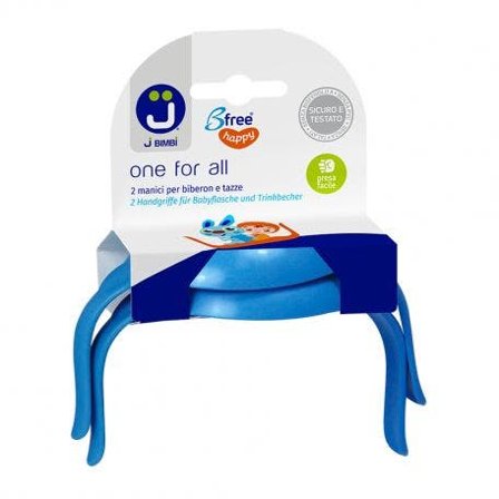 J Bimbi One For All Manici Per Biberon E Tazze Blu 2 Pezzi