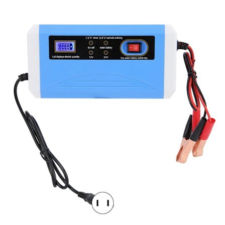Bilbatterioplader 12V 24V Automatisk Overførselsimpulsreparation Effektiv Intelligent LCD-skærm til 10Ah 200Ah 110V 240V