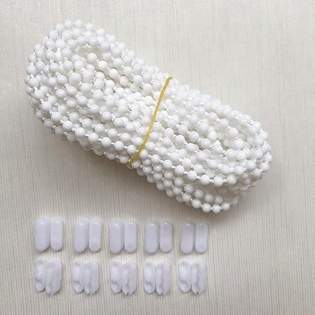 (10 meter) med 10 anslutningsstycken för rullgardiner, kulkedja, vertikal gardinsnöre för rullgardiner, reservdelar, reparationsaccessoarer