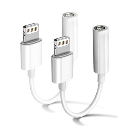 2-pack Lightning till 3,5 mm hörlursuttag Adapter för iPhone, iPhone Aux Adapter Konverter Dongel Ljudkabel Kompatibel med iPhone