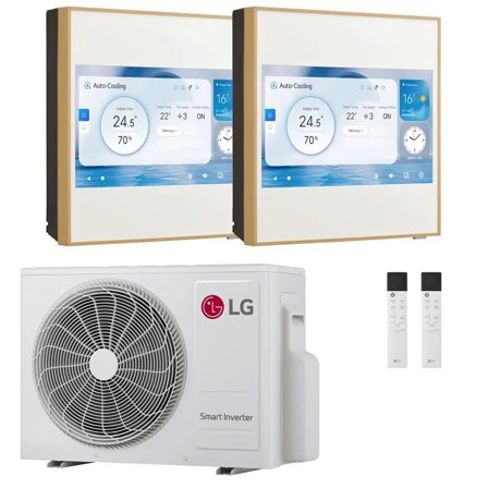 Condizionatore LG ARTCOOL Gallery LCD dual split 9000+9000 BTU inverter A+++ wifi unità esterna 4.7 kW