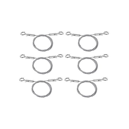 6 STK Justerbar Billedophængningswire, 2M X1.5mm Billedwire med Krog, Rustfrit Stål Billedwire [DB]