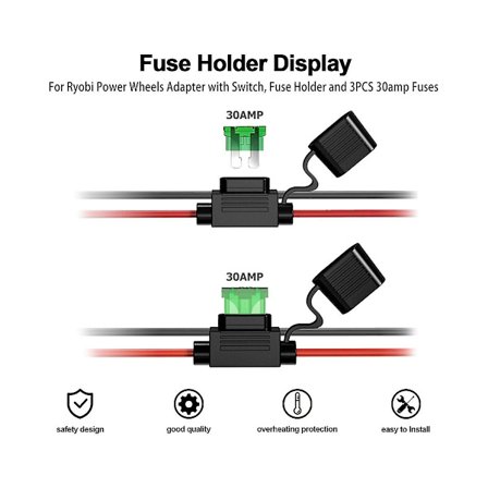 Konverteradapter I/o-bryter 30A sikring for 18v 20v/60v Dcb609 Dcb208 litiumbatteristrømforsyning Di