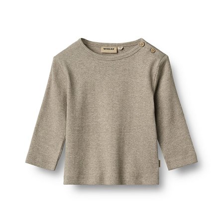 WHEAT T-Shirt Long Sleeve Milo Gravel Melange Str 56/1m, Tøj & Bolig, Børnetøj, Børneundertrøjer