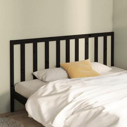 Vidaxl Sänggavel Svart 206x4x100 Cm Massiv Furu Svart