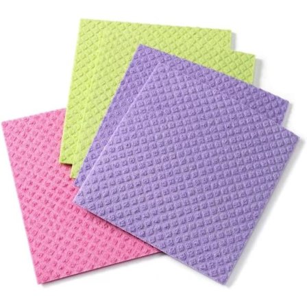 Svenska disktrasor 5-pack, absorberande miljövänliga återanvändbara handdukar köksdukar rengöringsdukar, cellulosasvamp svenska diskhanddukar och 