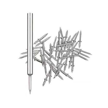 100 stk dobbelthodet listverktråd sømløs spiker, listverklinje uten merker spiker, sømløs spiker W