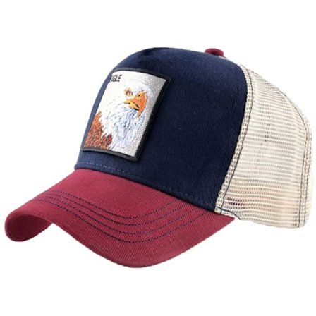 Unisex Djur Mesh Trucker Hat Snapback Broderad Patch Ba