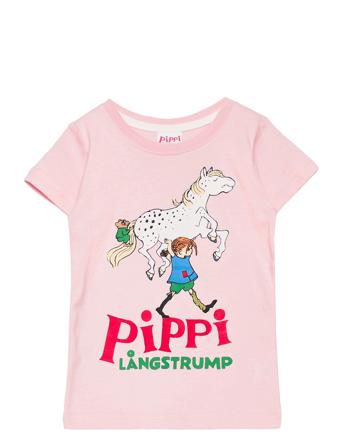 Pippi T-Shirt T-shirts Short-sleeved Vaaleanpunainen Martinex