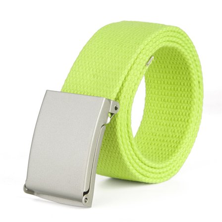 Skärp i neon grön canvas tyg bälte unisex justerbar längd