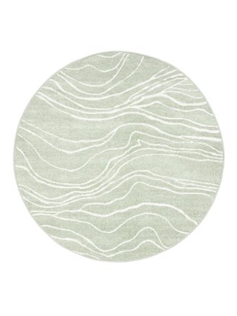 Dywan Wewnętrzny I Zewnętrzny Możliwość Prania Mały Skagen - Zielony Ø 150 W Stylu Skandynawskim