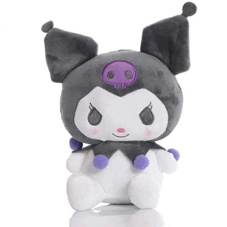 Tegneserie Kawaii Kuromi plysjleker Søt myk, nydelig liten djevel-utstoppet dukke for fans Barn Jenter [DB]- Perfet Purple