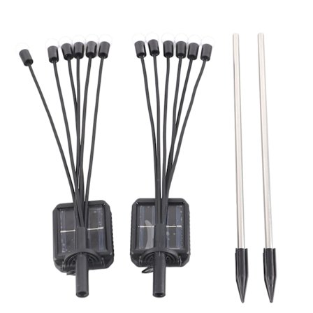 2 pak udendørs solcellelampe IP65 vandtæt varmt lys til have og terrasse