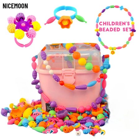 Pop Beads Smyckesatser för Flickor, Färgglada Leksakssmycken, Konst & Hantverk för Barn, 4-8 år, Halsband, Ring, Armbandssats