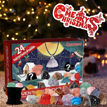 Julekalender med 24 Ruder Mineral Overraskelse Blind Box Legetøj Julegave