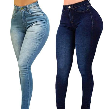 Dam Jeans Denim Slim Skinny High Wasit Legging Byxor