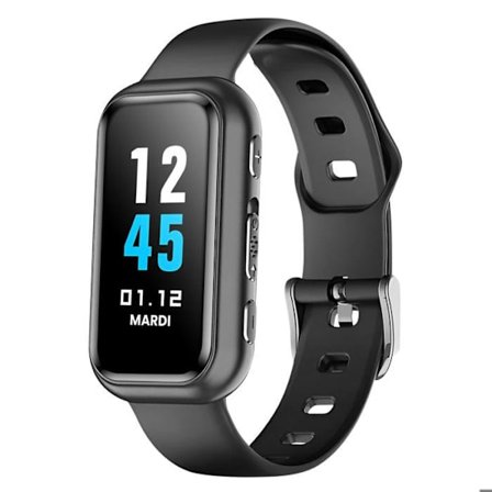 Svart 8GB HD Röstinspelare Armbandsur med Bullerdämpning