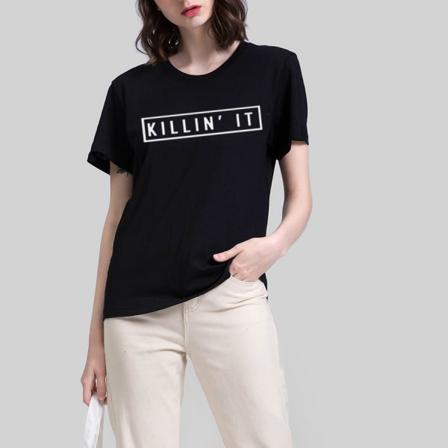 Killin It Simple Letter Print T-shirts Harajuku Tee Tops Casual