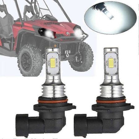 2 kpl Led-ajovalopolttimo Yhteensopiva Can-am Renegade 1000 500 800 800r Super Commander Max 1000 Maverick Max Outlander Hb3 valkoisen valon kanssa