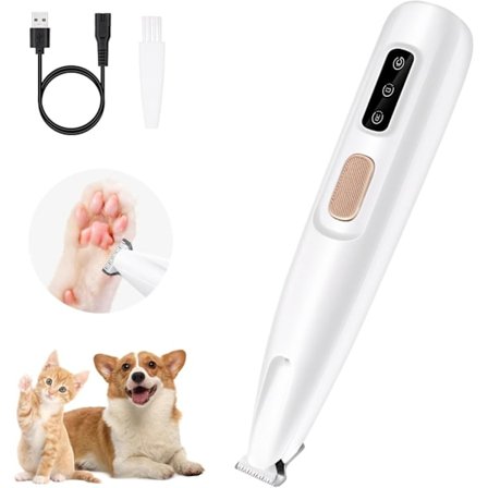 Kæledyrspoter Trimmer med LED-lys, genopladelig hunde-/kattehårklipper, vandtæt kæledyrsbarbermaskine til øjne, ansigt, ører, små