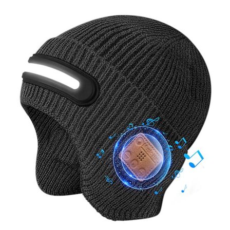 En Bluetooth-aktivert strikkelue med lys, med øretelefoner og en innebygd høyttaler og mikrofon – en unik julegave til menn og kvinner